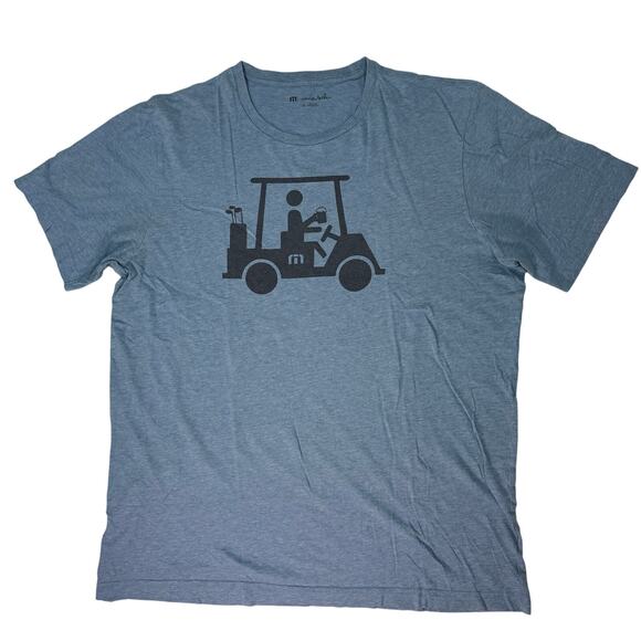 Travis Mathew Men’s XL Blue Golf Cart Graphic T-Shirt Casual Cotton Blend - Picture 1 of 5